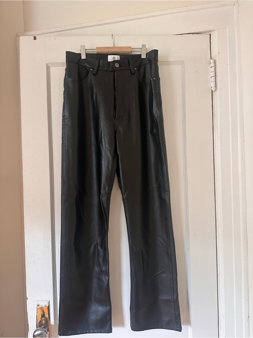 Anine Bing Vegan Leather Pants Black M-L